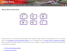 Tablet Screenshot of dresssizes.org